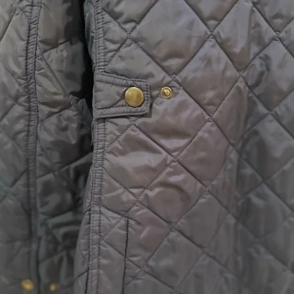 Ralph Lauren Navy Quilted Barn Jacket with Suede details - Picture 4 of 5